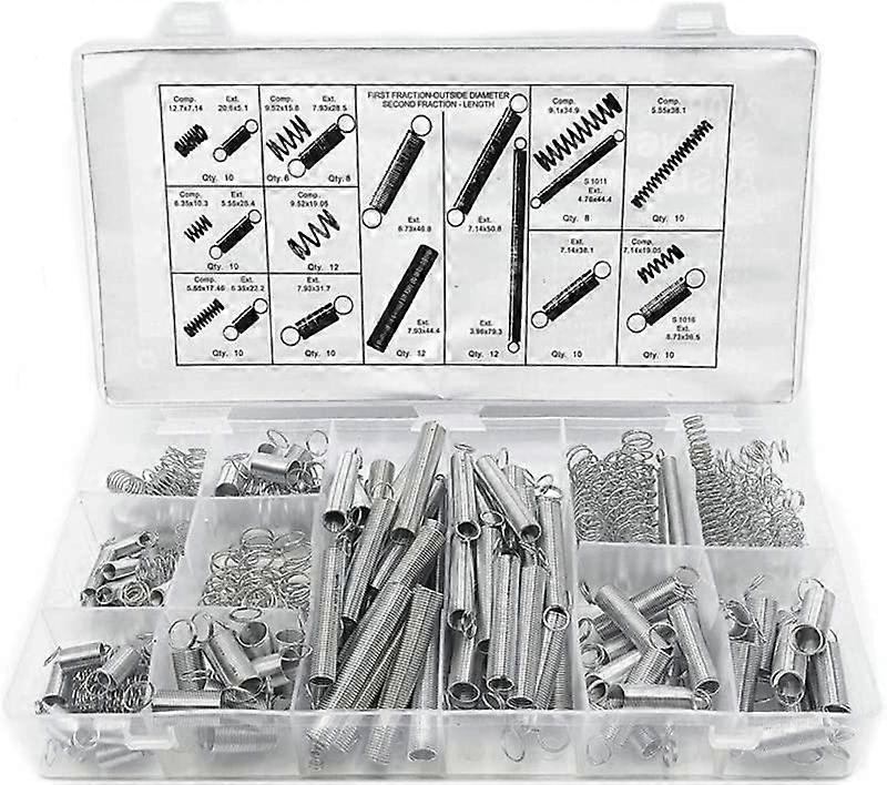 Compression and Extension Spring Assortment, Metal Steel Spring Assortment Hardware Kit, Assorted Springs with Storage Box, Tension Pressure Springs, 