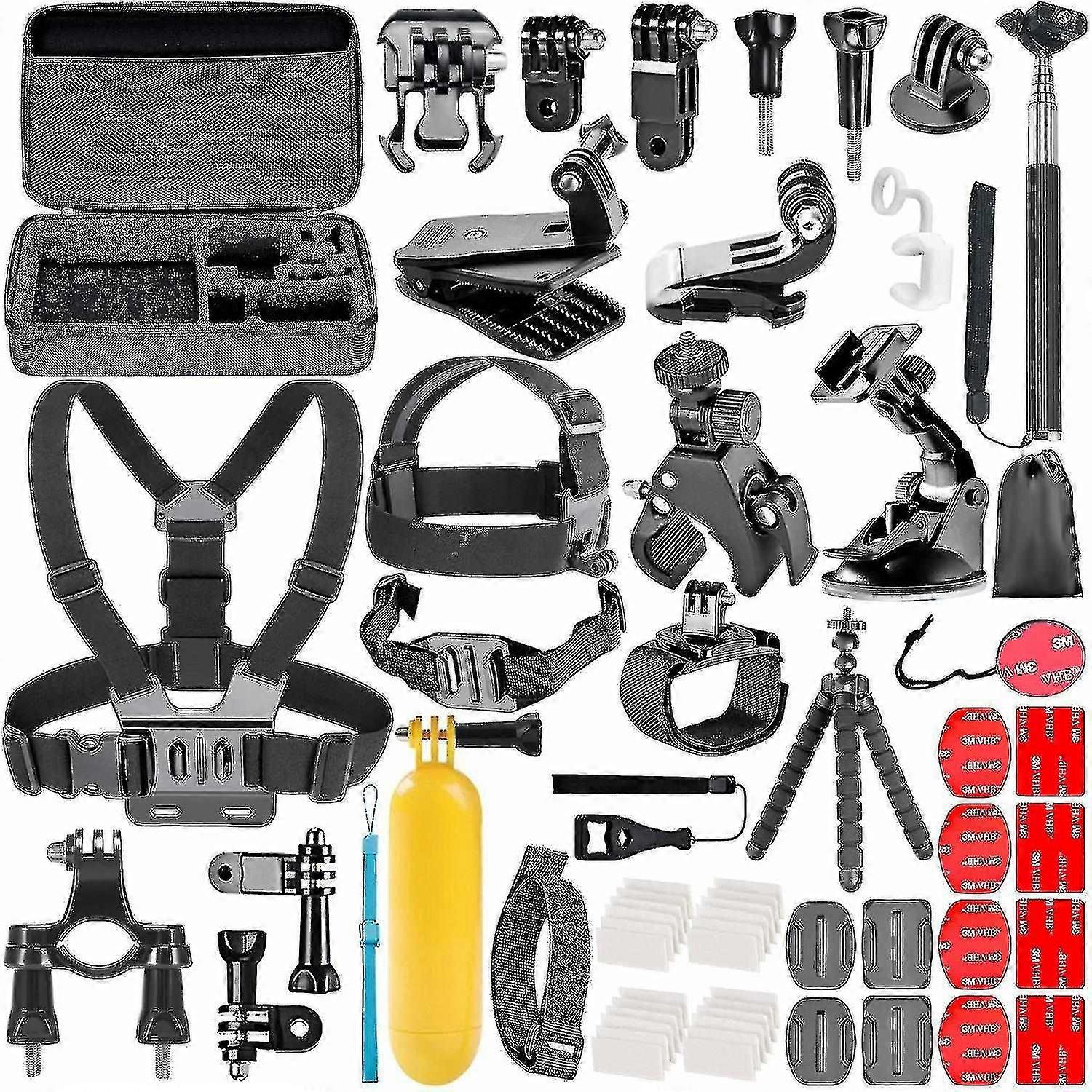 58-in-1 Action Camera Accessory Kit Compatible Gopro Hero 9 8 Max 7 6 5 4 Black Gopro 2018 Session F