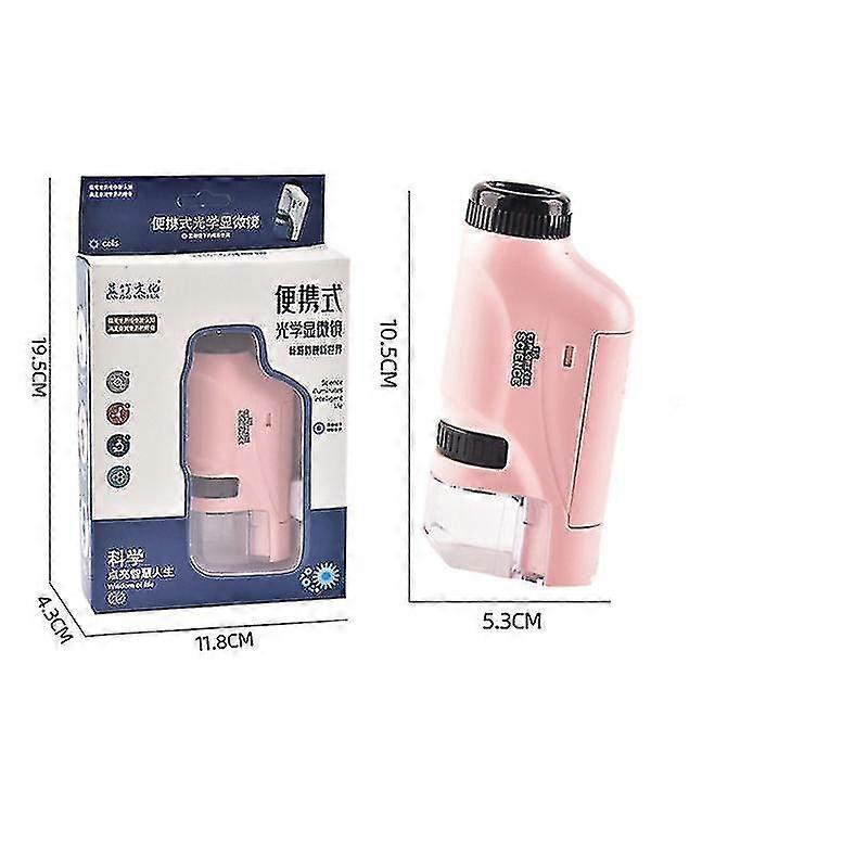 Microscope 60-120x+12pcs Random Sample,handheld Pocket Microscope Led Light Portable Mini Microscope Gift For Child