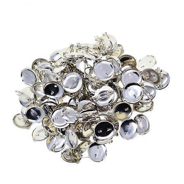 2x100 Pieces Brooch Blank Lapel Pin Badge Base Pin-Back Button Base 23MM Iron