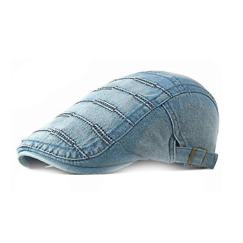 EVAGO Adjustable Mens Denim Newsboy Caps Washed Jean Irish Hats Free Size