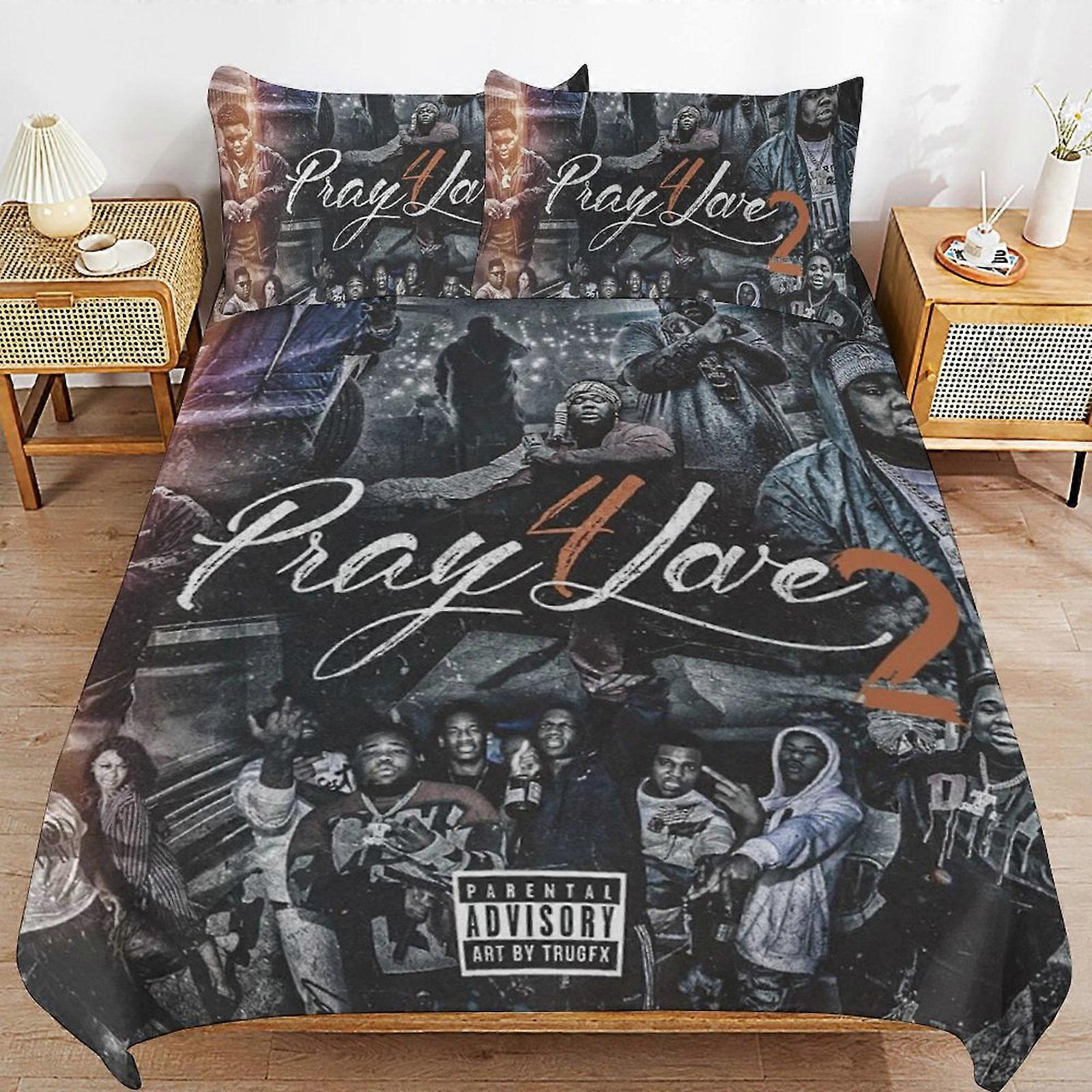 Bedding set WM209 Rod Wave Bedding Set Duvet Cover Comfortable and Lightweight Cartoon Bedding 3 Piece (Multiple sizes to choose from) SW209