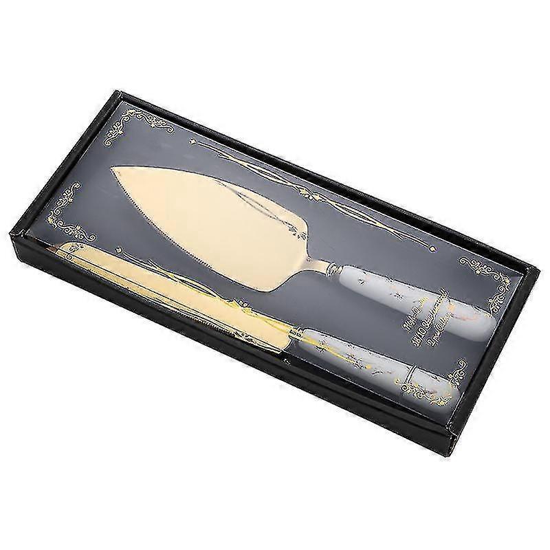 Cake Server Kit Metal Pizza Cake Cutter Bryllupskake Kniv og Server Set