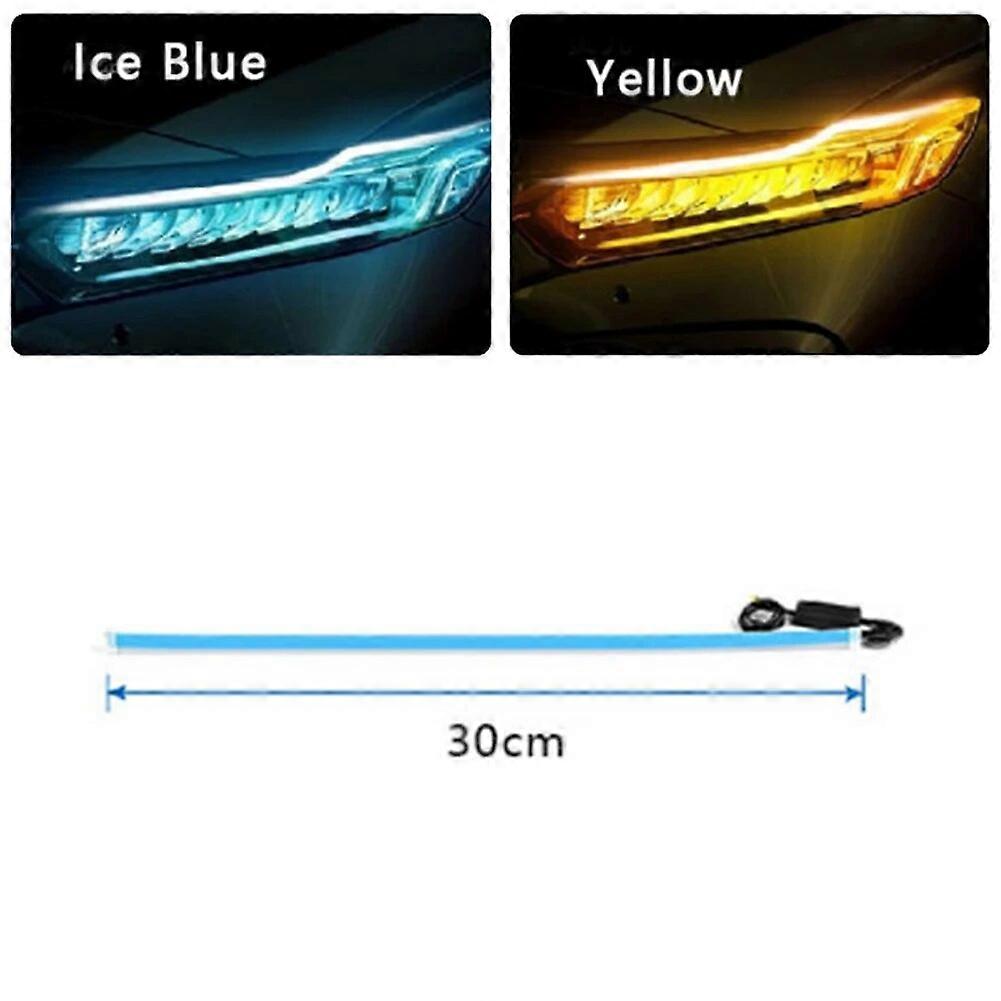 1 pc 12w רצועת ריצה בשעות היום led אות סיבוב אוניברסלי צינור רך רצועת פנסים led פנה אור איתות אביזרים לרכב