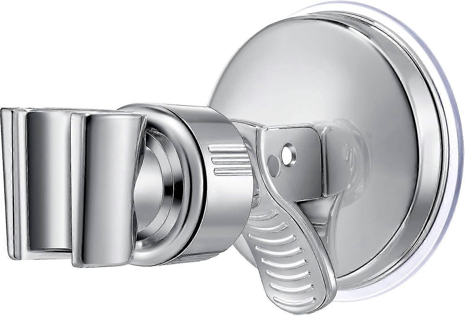 Adjustable Shower Head Bracket Bathroom Suction Cup Type Handheld Shower Head Bracket Mounting Bracket Plastic Abs, Chrome Polished (silver) (1pcs)