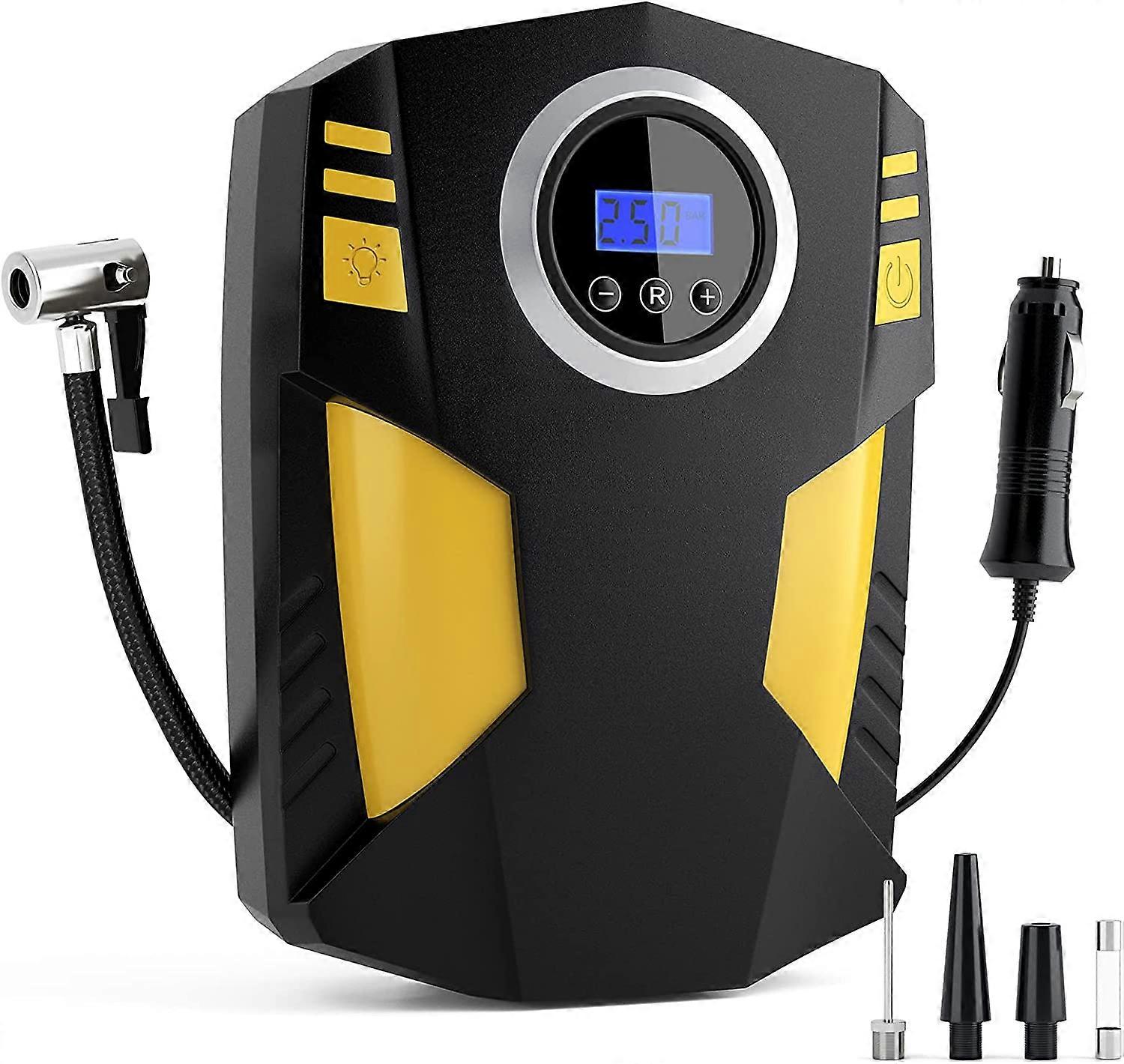 Car Tire Inflator, 12V Portable Car Air Compressor, Autonomous Electric Tire Inflator with Cigarette Lighter Plug for Car/Motorcycle/Paddle/Balloon/Bi
