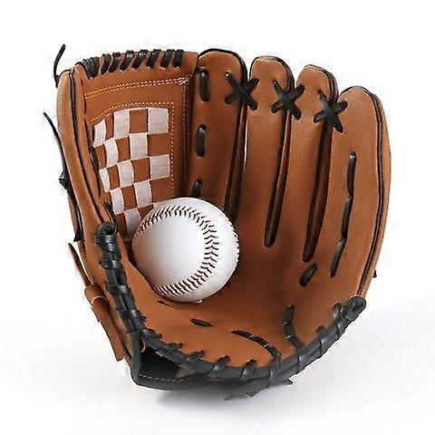 1 peça Esportes Beisebol E Softbol Luva Profissional E Luva De Beisebol Softbol (10,5 polegadas marrom + bola)