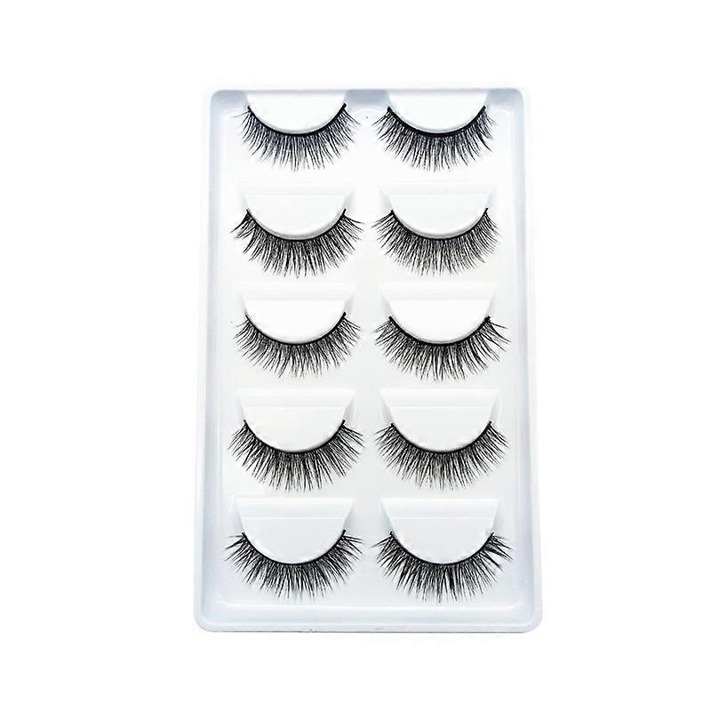 3D Natural False Eyelashes, 5 Pairs Handmade False Eyelashes Natural, Professional Reusable Black Eyelashes For Women Makeup