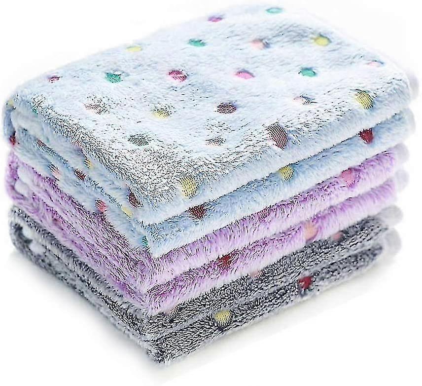 Ultra-soft Plush Blanket For Dog / Cat 3 Pieces Dots Medium (76*52cm)