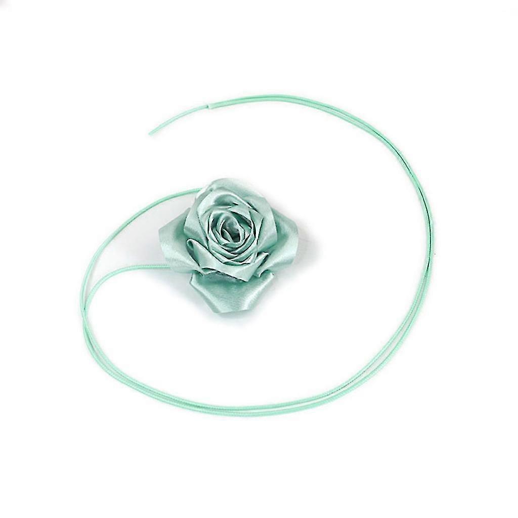 Corda longa grande flor gargantilha colar mulheres elegante lace-up colar de corrente de corda