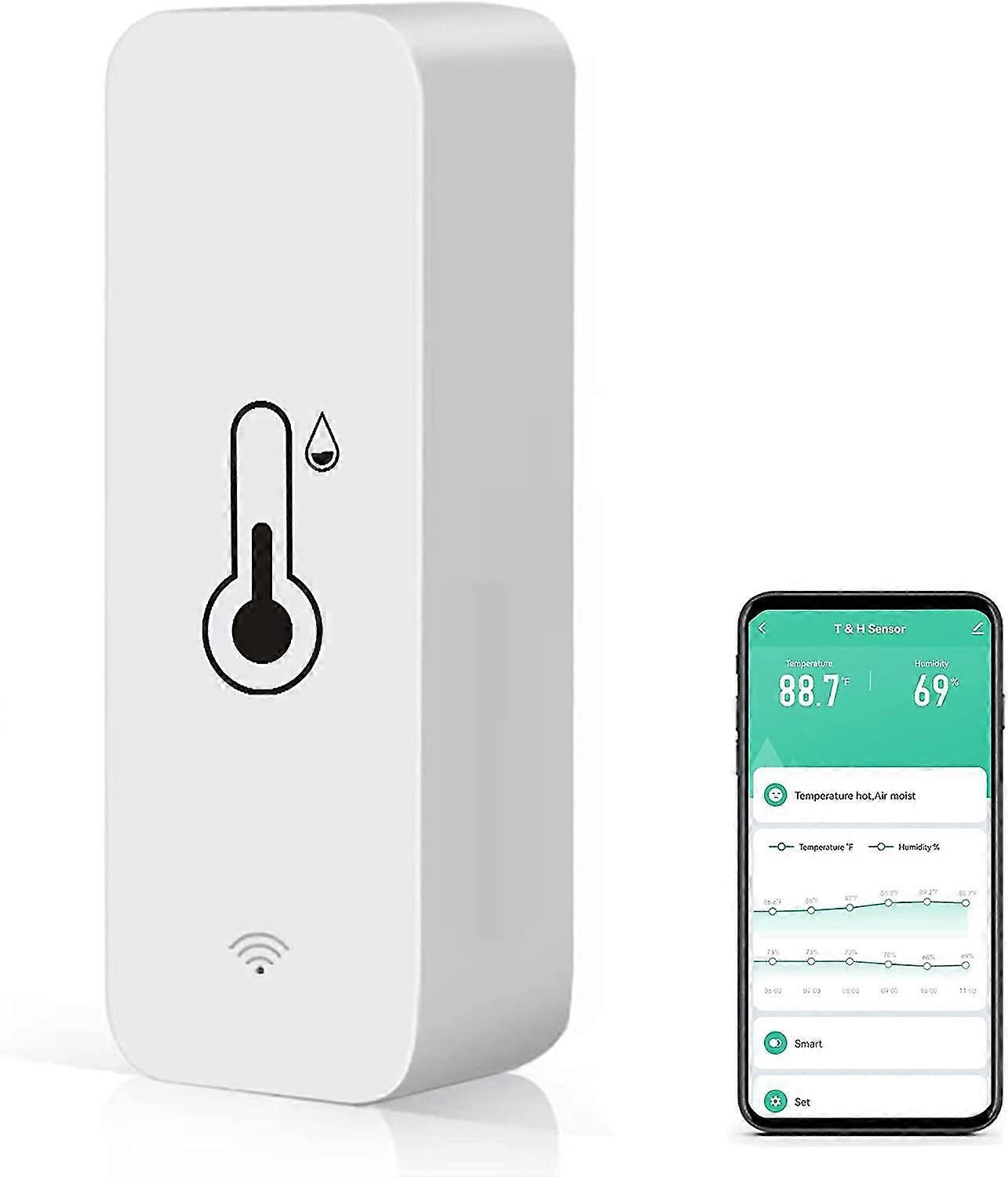 4-pak Wifi temperaturfugtighedssensor: indendørs termometerhygrometer med app-alarm, gratis eksport af datalagring, smart temperaturfugtighedsmonitor fo