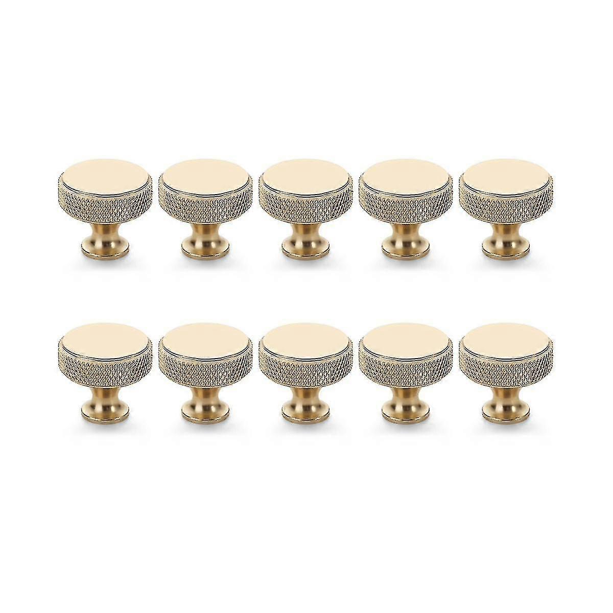 10 Pack Champagne Bronze Knurled Cabinet Knobs Round Kitchen Cabinet Pulls For Drawer Dresser, Cupb