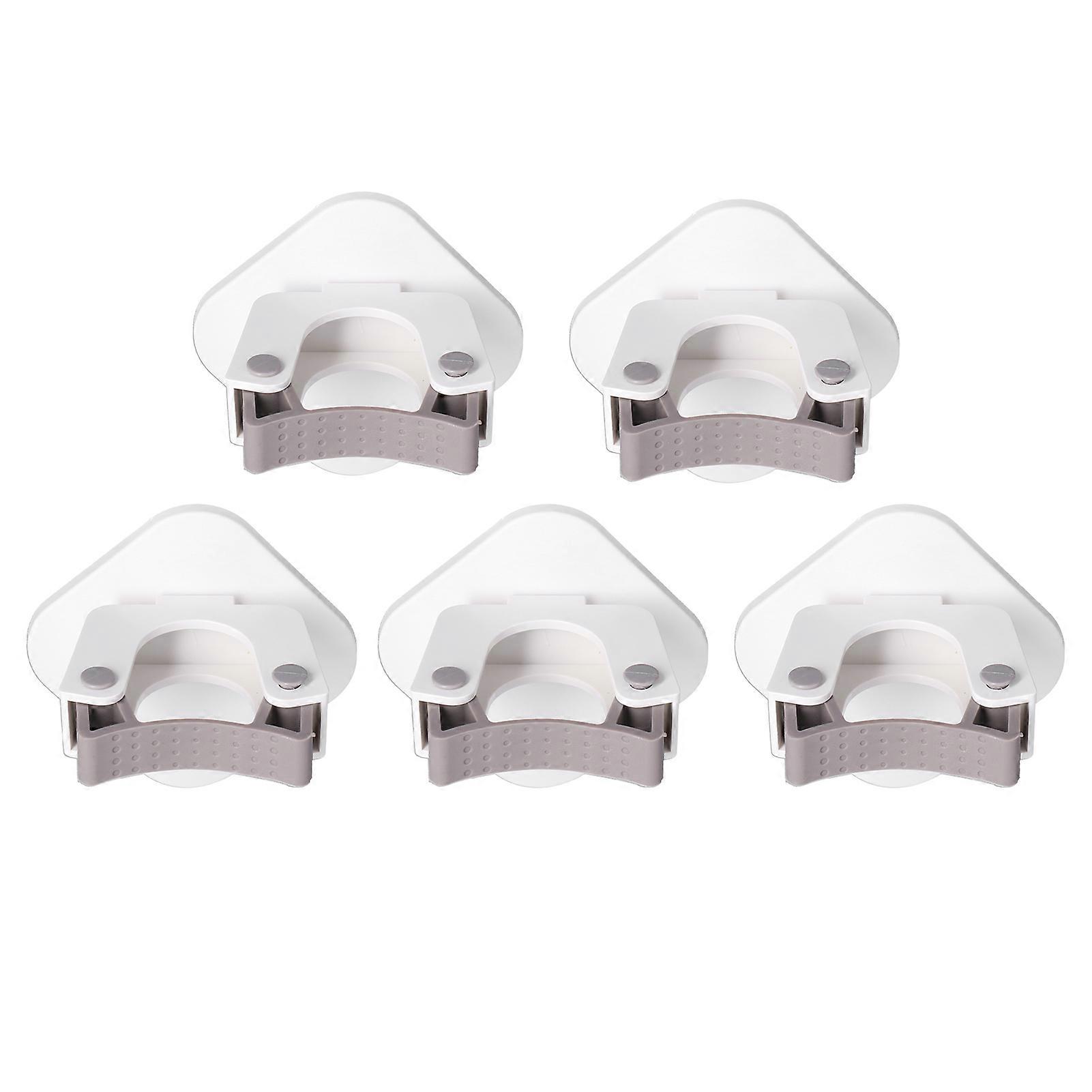Wall Mounted Mop Holder 5Pcs Set - Multifunctional Broom Mop Rack for Bathroom Kitchen