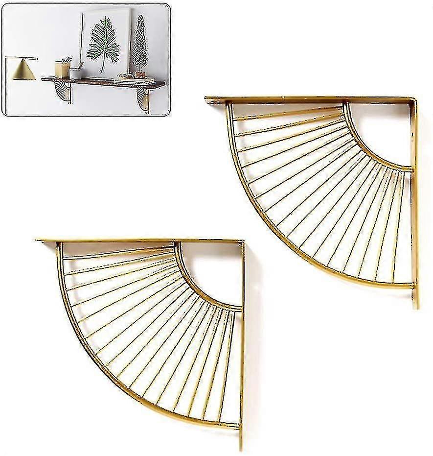 2 Hanging Shelf Corner Brackets, Fan-shaped Triangle Shelf Brackets