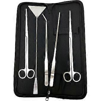 5 en 1 Ciseaux Aquarium, Tank Pincet Ciseaux Ensemble d'outils de spatel,en Acier Inoxydable,Aquascaping Outil pour Aquarium