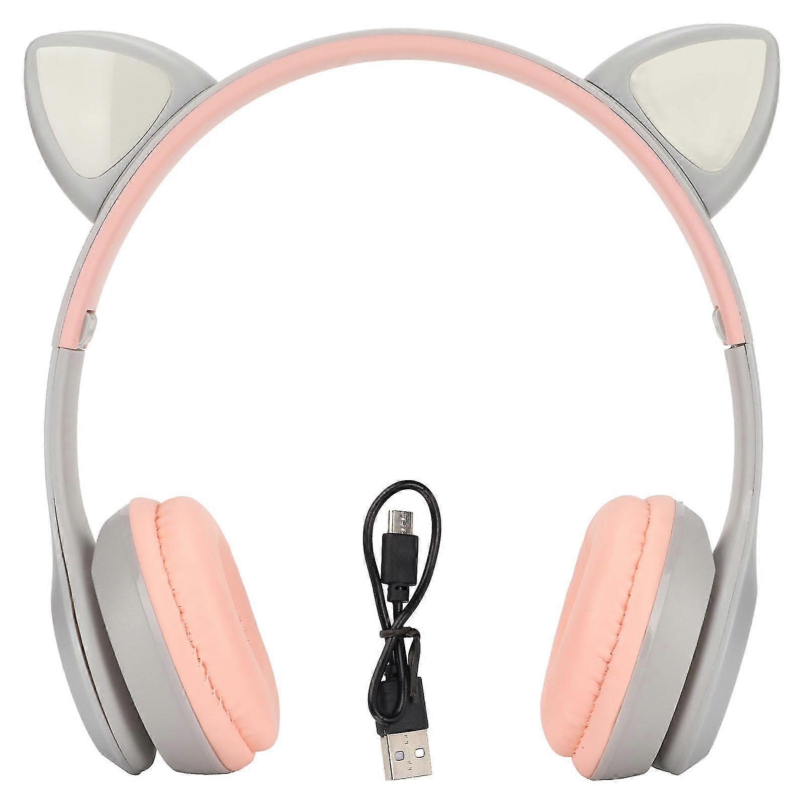 Foldable Bluetooth Cat Ear Headphone with LED Flashing and Breathing Light - Y47