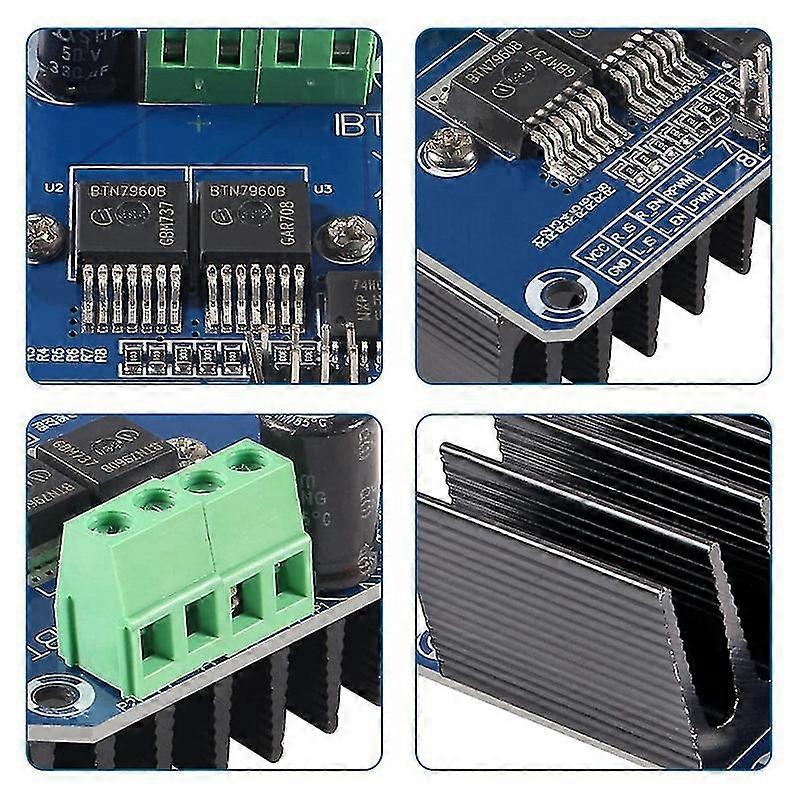 2pcs Bts7960 43a High Power Motor Driver Module Smart Car Driver Module For Current Limit