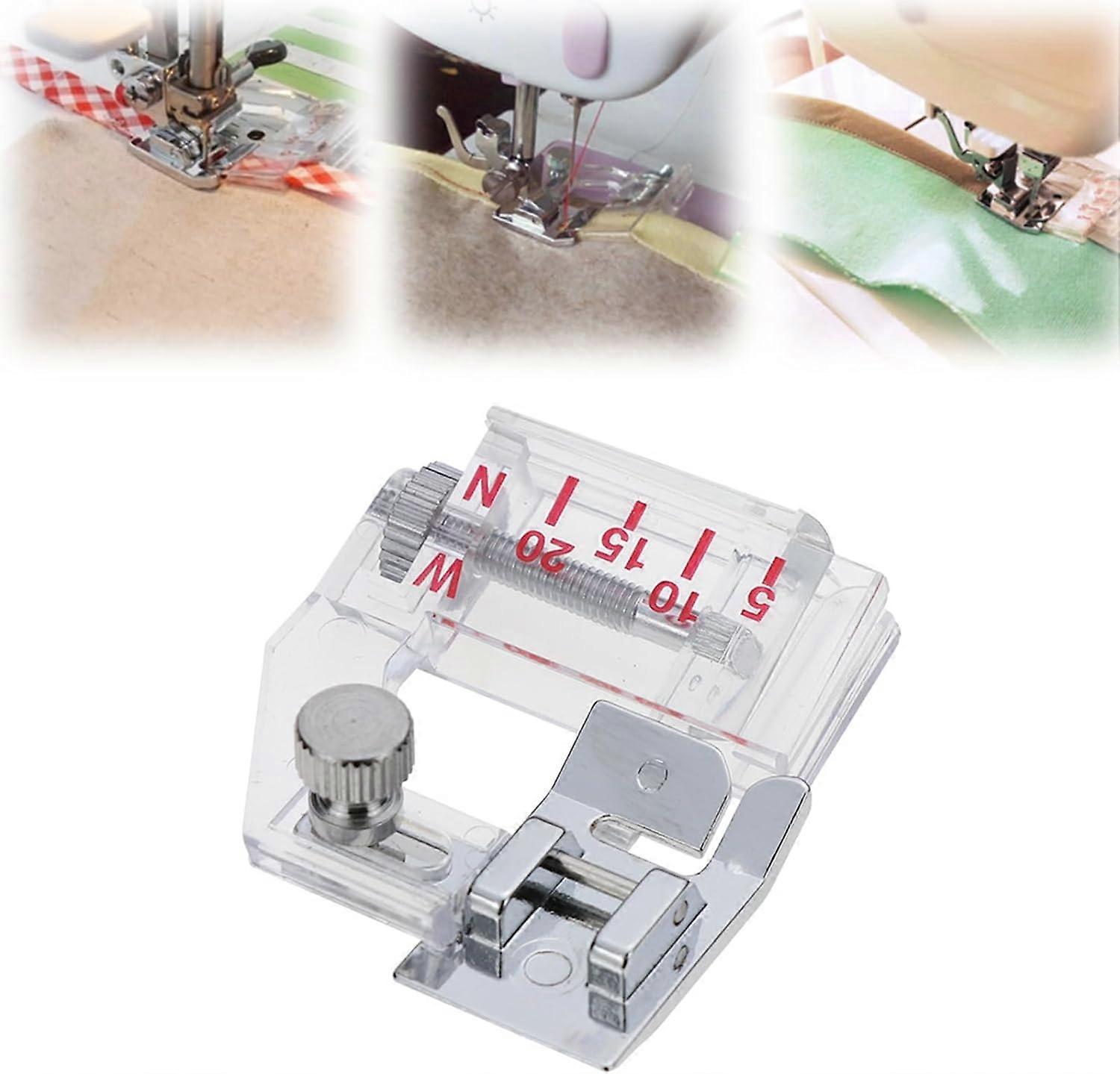 Adjustable Bias Tape Binding Foot,Adjustable Range is from 5mm to 20mm,Sewing Machines Presser Foot Bias Tape Presser Foot for All Low Shank Snap-On S