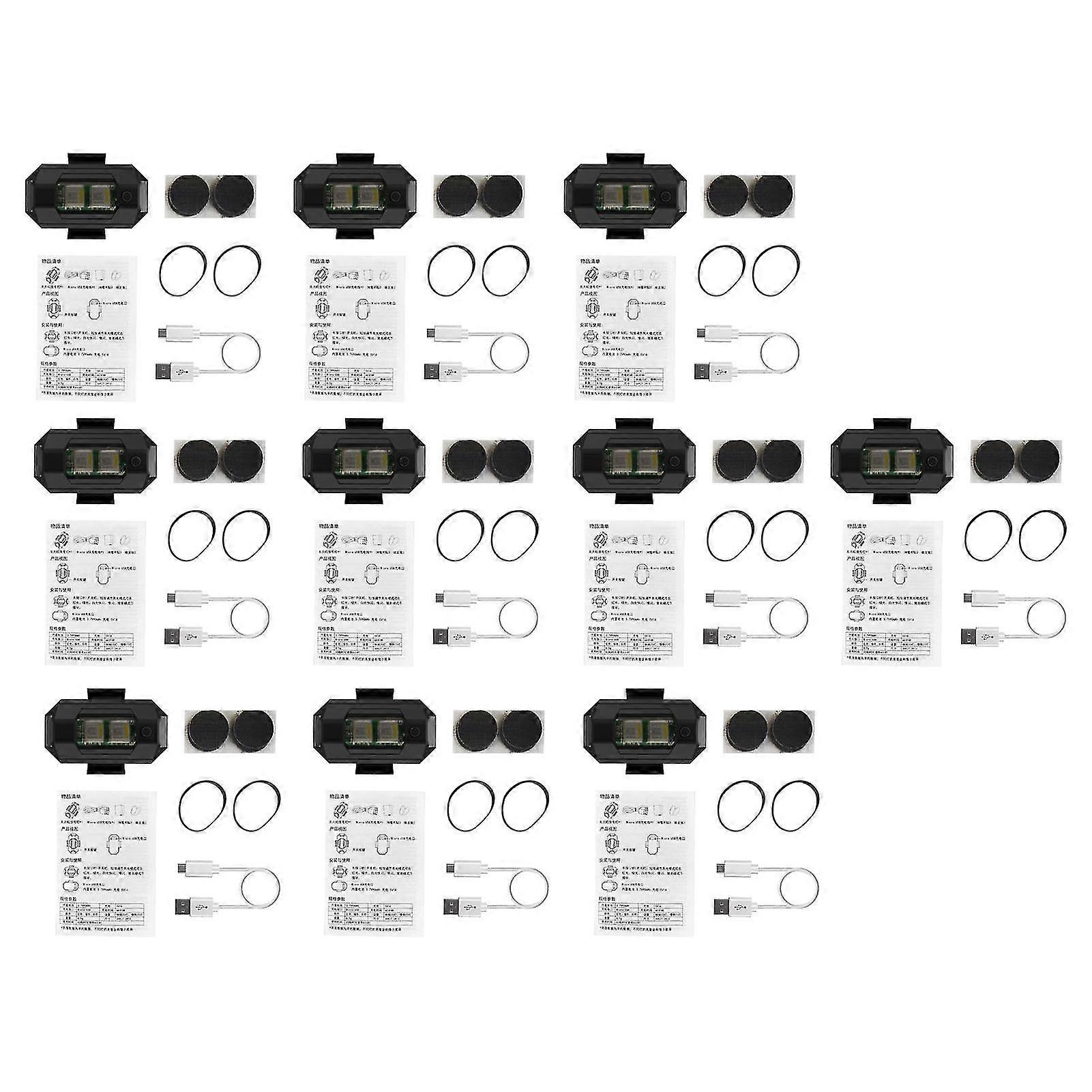 10pcs Led Strobe Light 7 Colors High Brightness Wireless Warning Flashing Light For Motorcycle