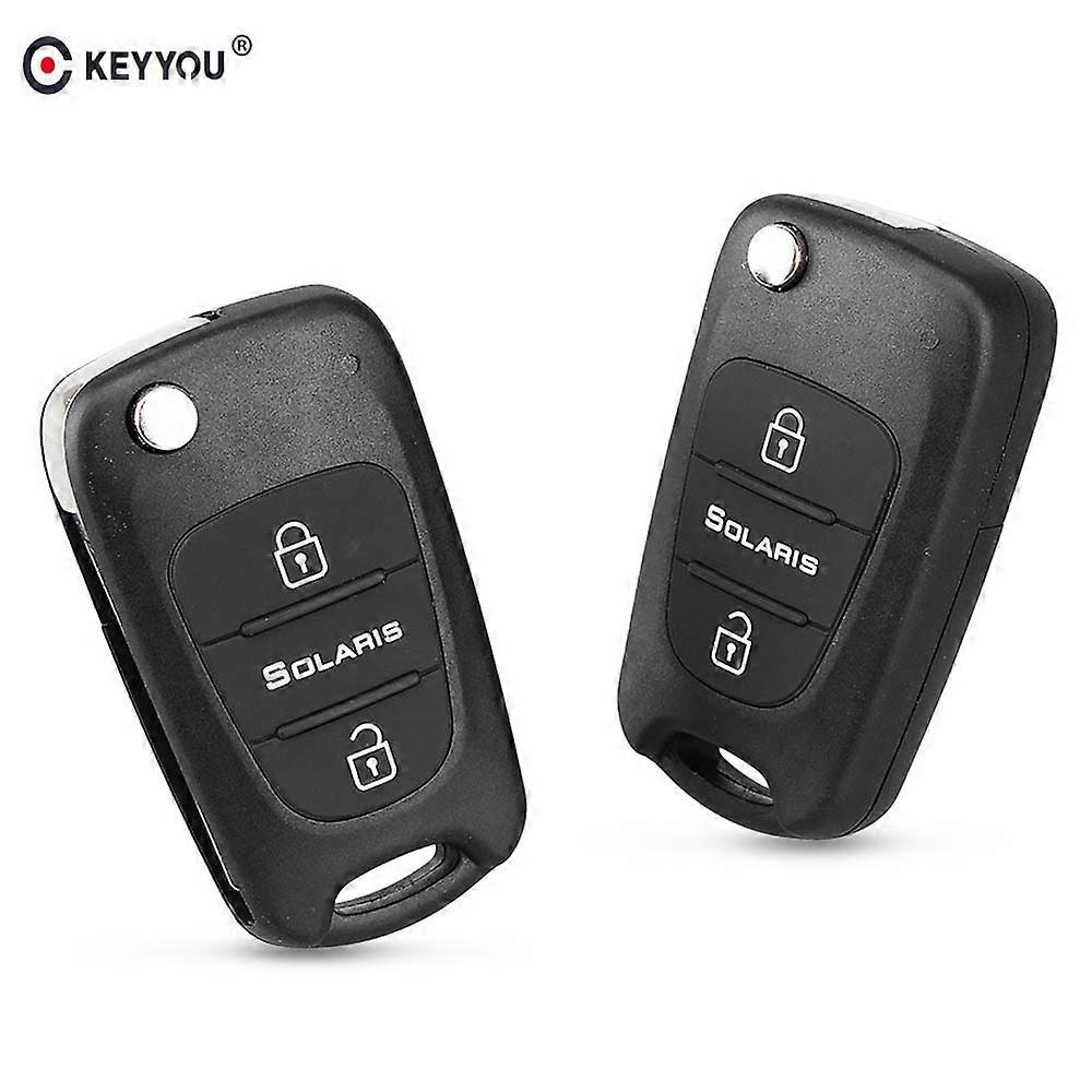 For Hyundai Solaris Uncut Blade 3 Buttons Replacement Folding Car Key Remote shell Case Fob Filp Auto Key