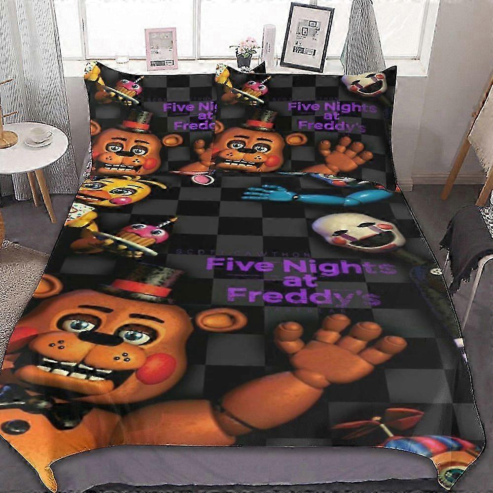 Lençóis Roupa de cama Conjunto de capa de edredom para crianças, Five Nights At Freddy Conjunto de capa de edredom com 1 capa de edredom e 2 fronhas Conjunto de cama 3PCS