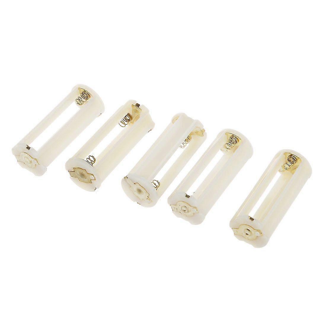 5pcs Round 3x 1.5v Aaa Battery Holder Case Box Container White