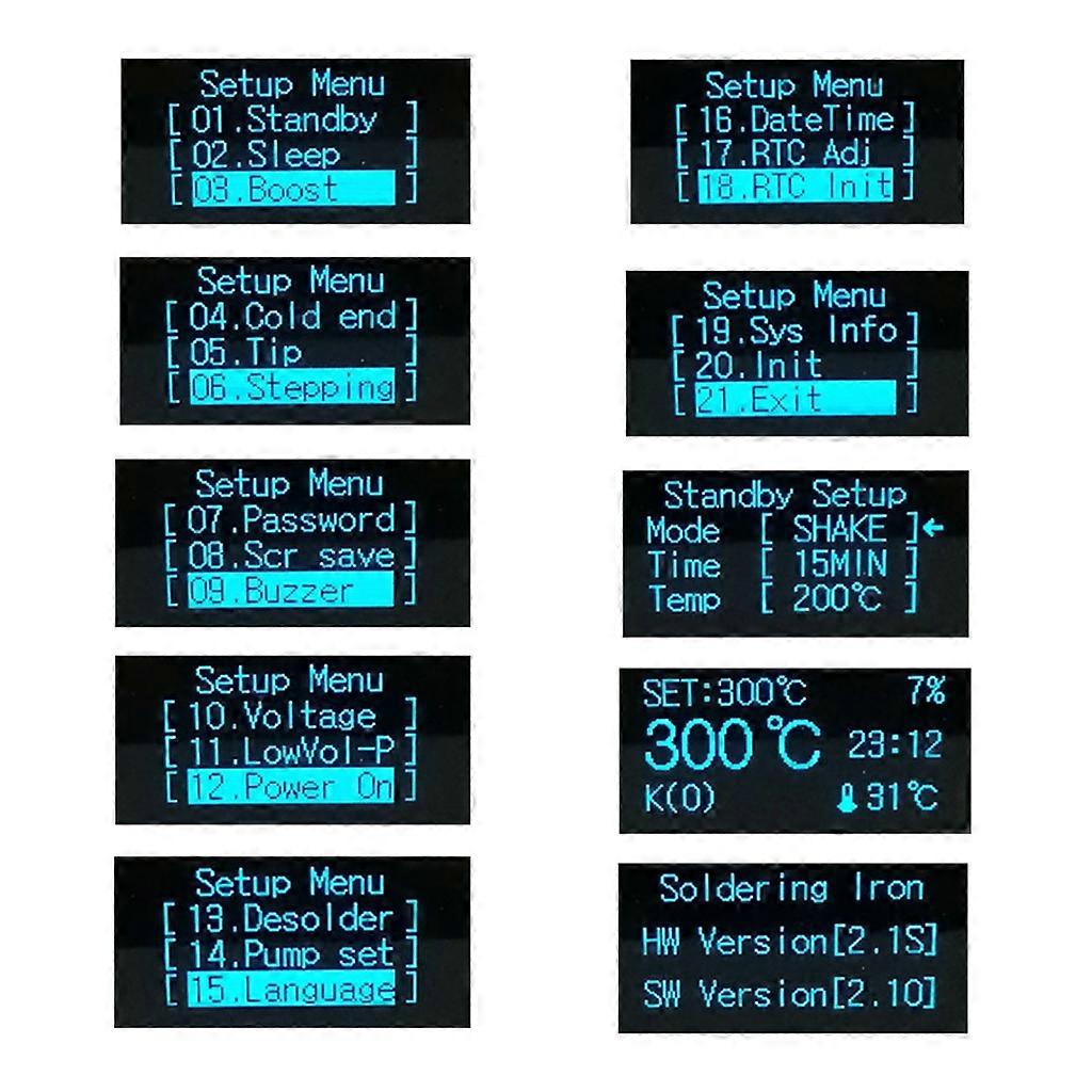 Large Screen T12 DIY Welding Console Soldering Control Board STM32 OLED 2.1S