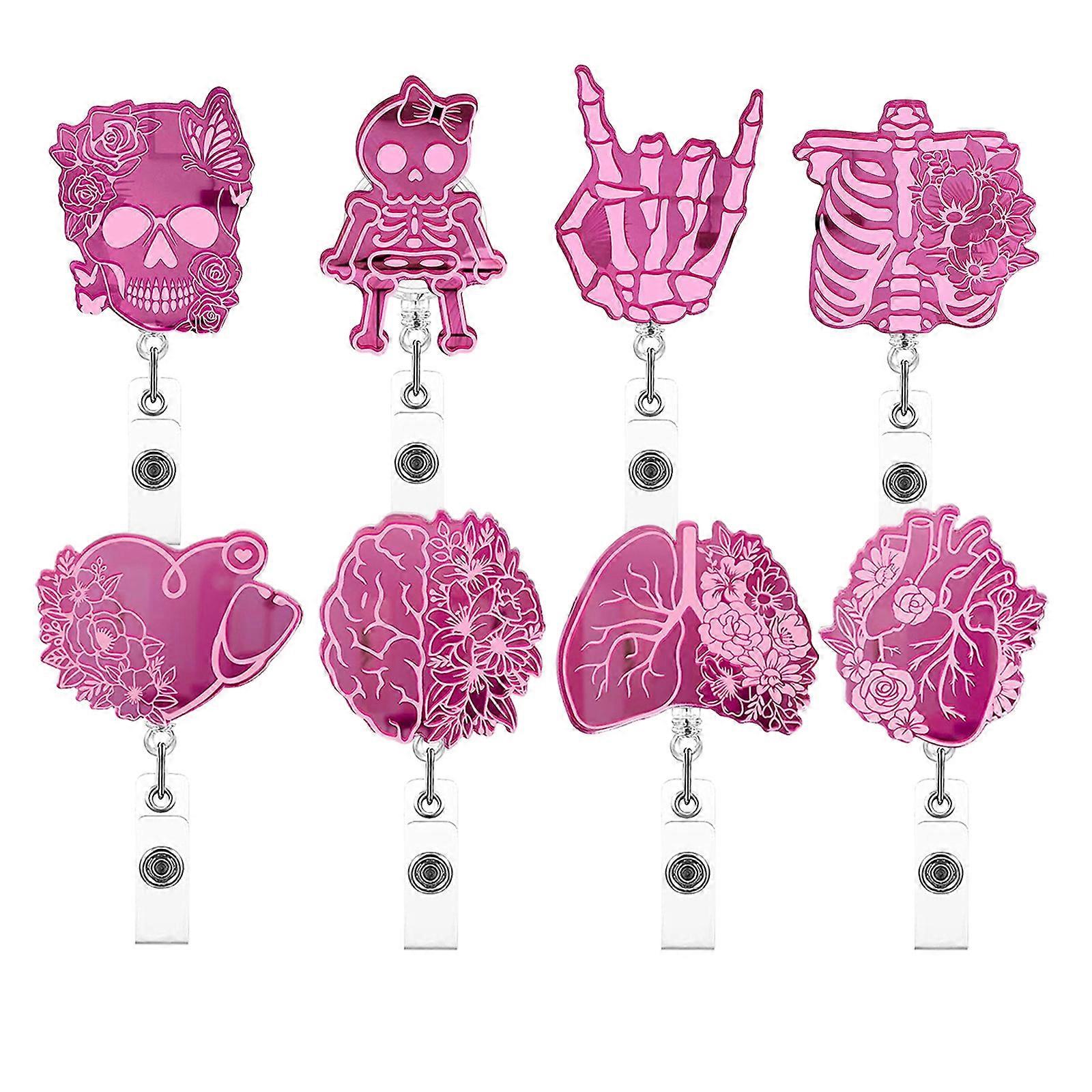 Porte-bobine d’insigne cardiaque, 8pcs insigne d’anatomie du cœur pour les infirmières, les étudiants