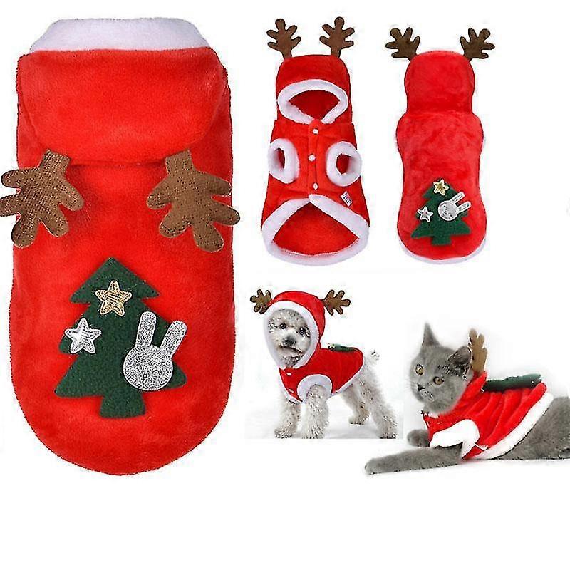 Navidad Cachorro Mascota Perro Pullover Santa Reno Sudadera con capucha Ropa Sudadera con capucha