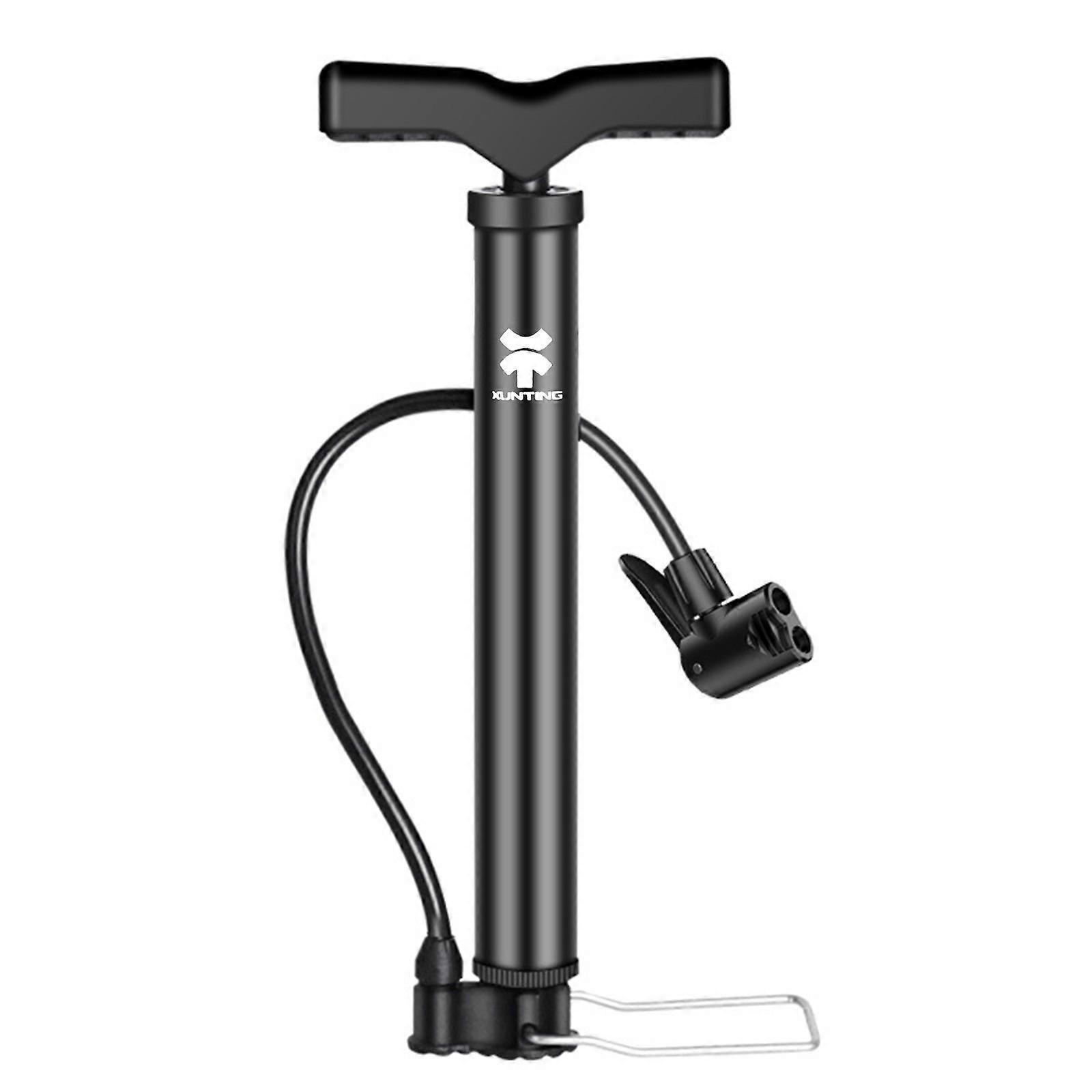 Bike Pump Portable, Ball Pump Inflator Bicycle Floor Pump With Auxiliary Nozzle Easiest Use With Presta、British And Schrader Bicycle Pump QuickFold