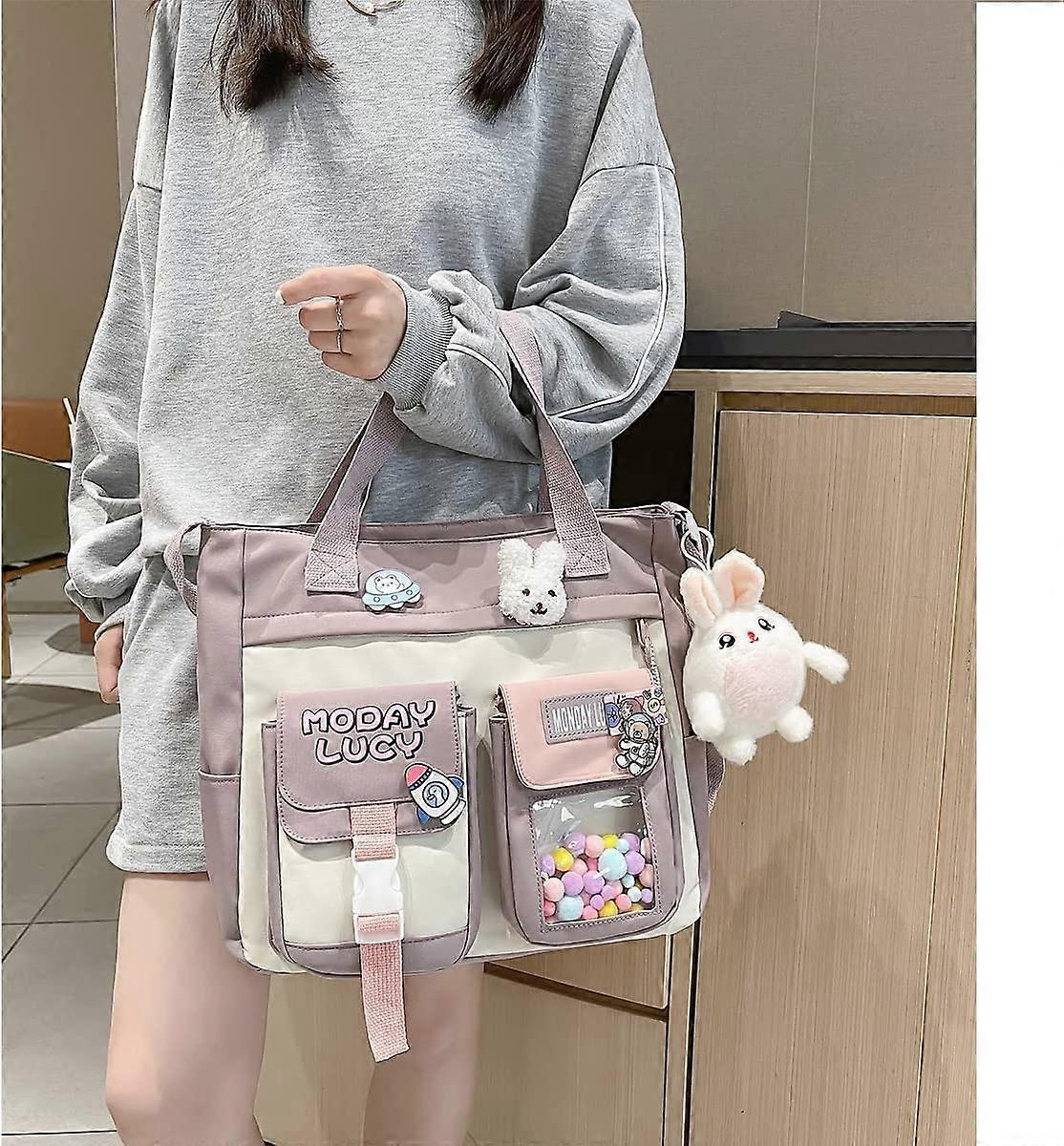 バッグ uou cute bag Purple Tool Bag, Kawaii One Size Backpack for Girls Shoulder Tote