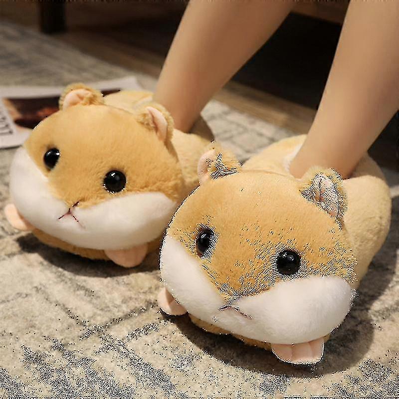 Rabbit/hamster/dog Shaped Plush Slippers Creative Wrapping Fuzzy Warm Lined Winter