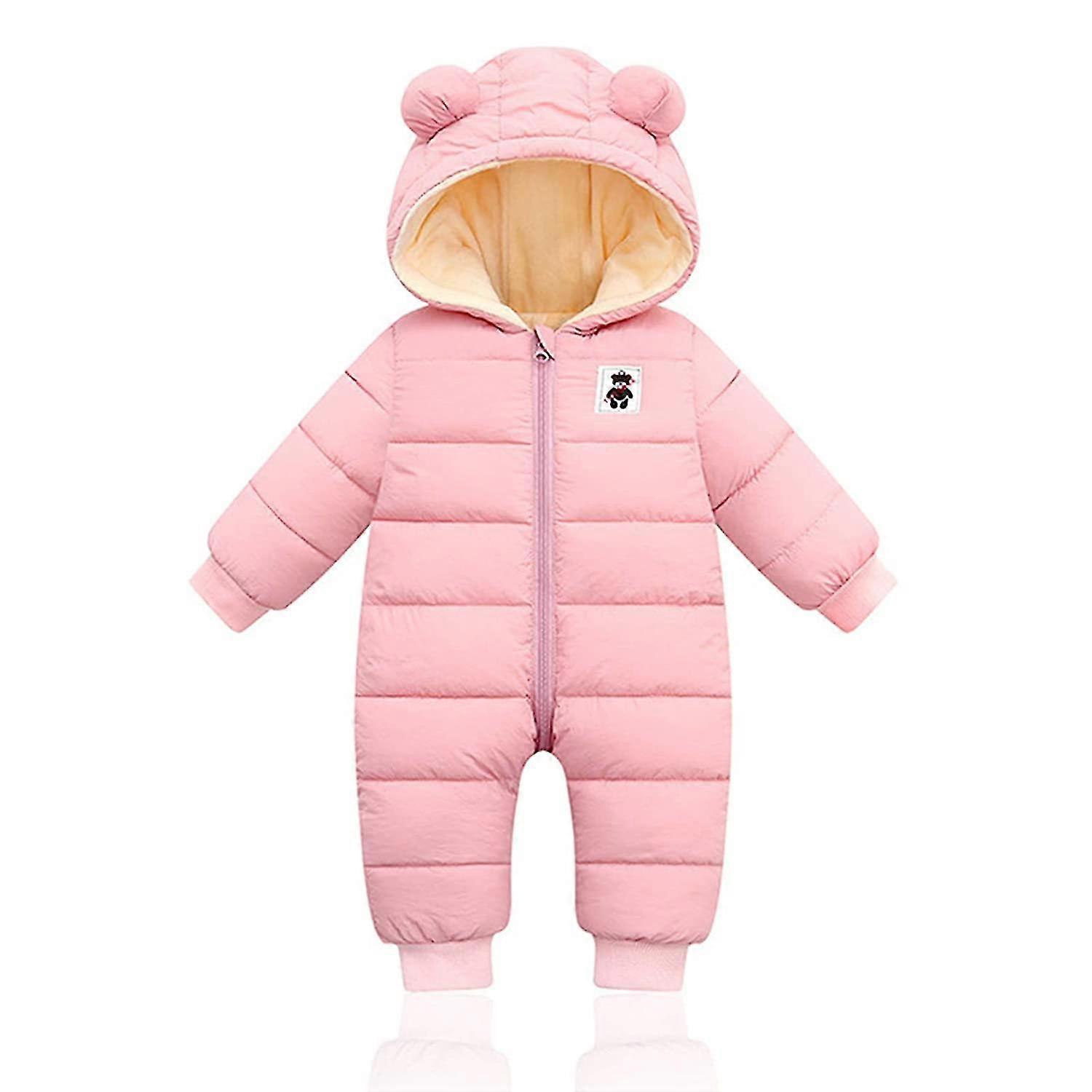 Combinaison d’hiver pour bébé avec capuche, combinaison de neige Romper Garçons Filles Combinaison à manches longues Tenues chaudes Cadeau