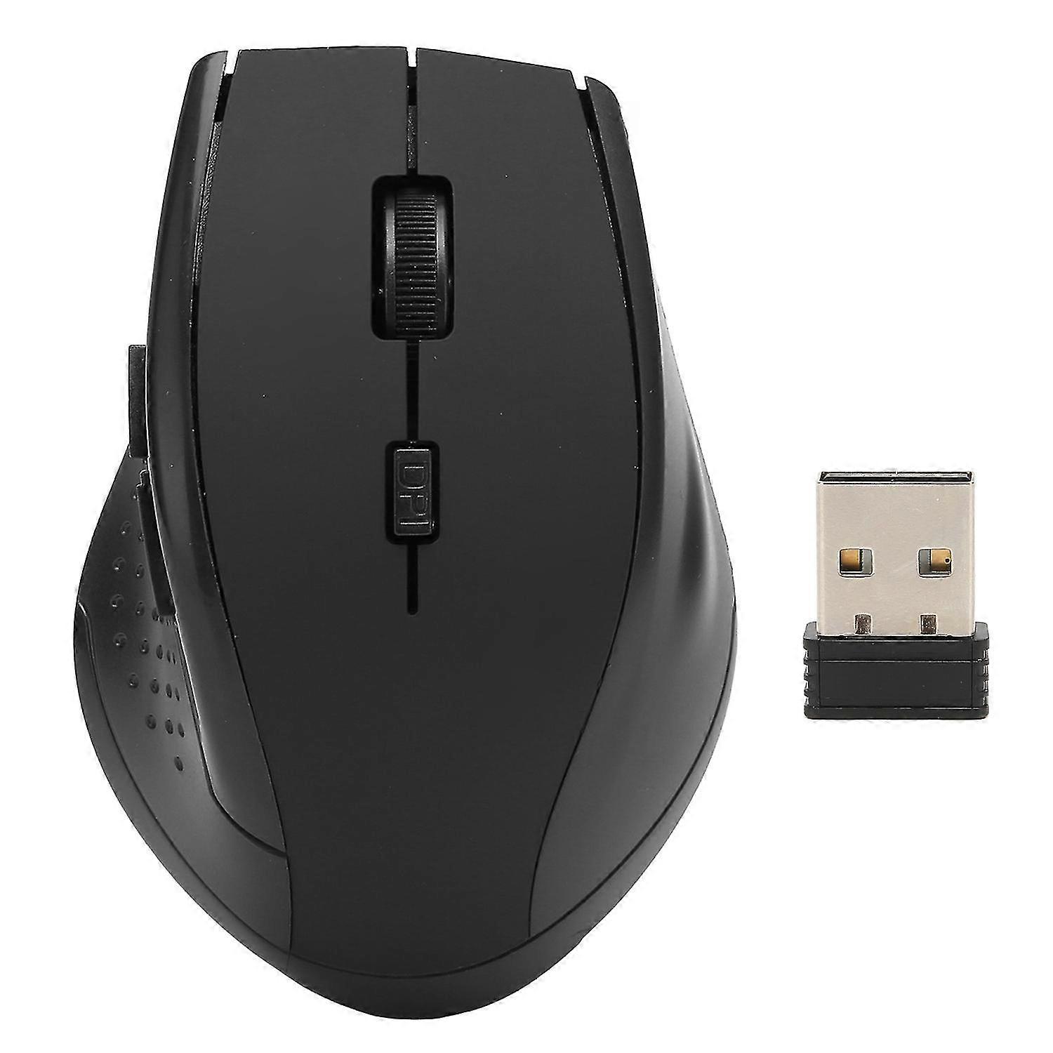 2.4GHz Wireless Optical Mouse Ergonomics Battery Powered 6 Key Wireless Mouse with USB Receiver comp