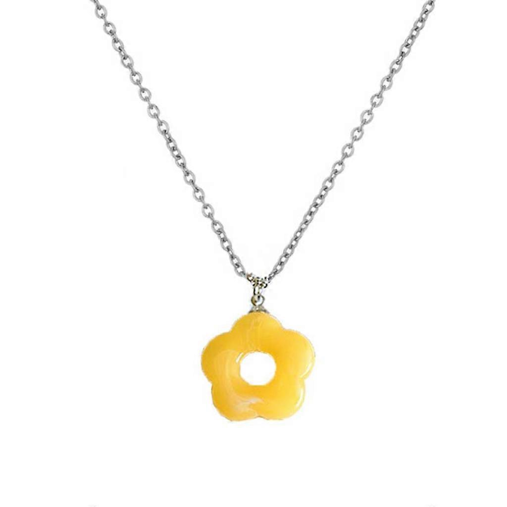 Collier pendentif fleur acrylique simple Y2K collier bijoux