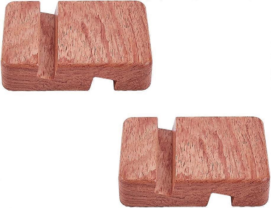2Pcs Wood Mobile Phone Holder Portable Desktop Smartphone Stand Wood Cell Phone Stand Rectangle Stand Support Double Groove Design Utility Phone Stand