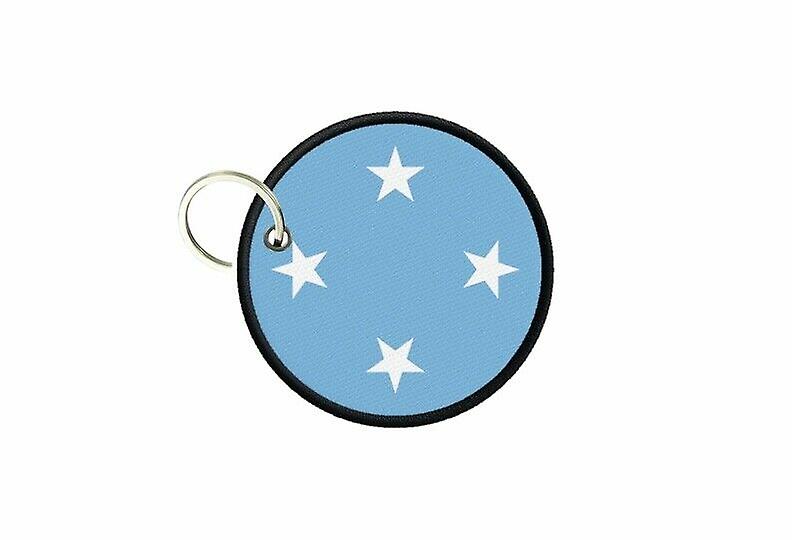 Keychain keys flag micronesie printed round round roundcard
