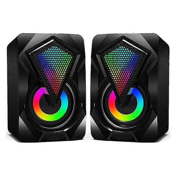 2.0 USB-Powered Desktop Computer Speakers Luminous RGB Wired Mini Speaker