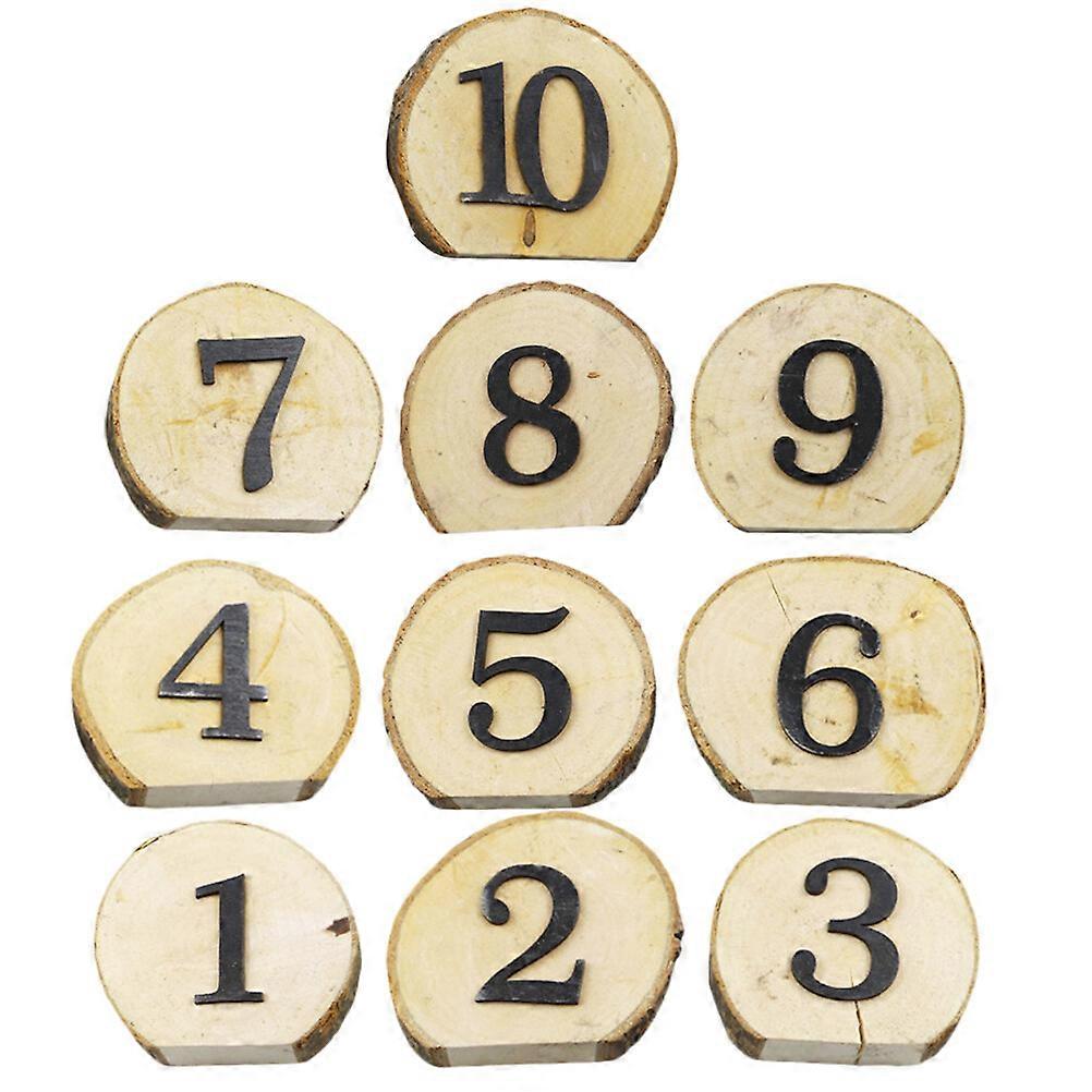 10 Pcs En Bois Table Numéro Signes De Siège De Mariage Numéro Signes Banquets Numéros De Table