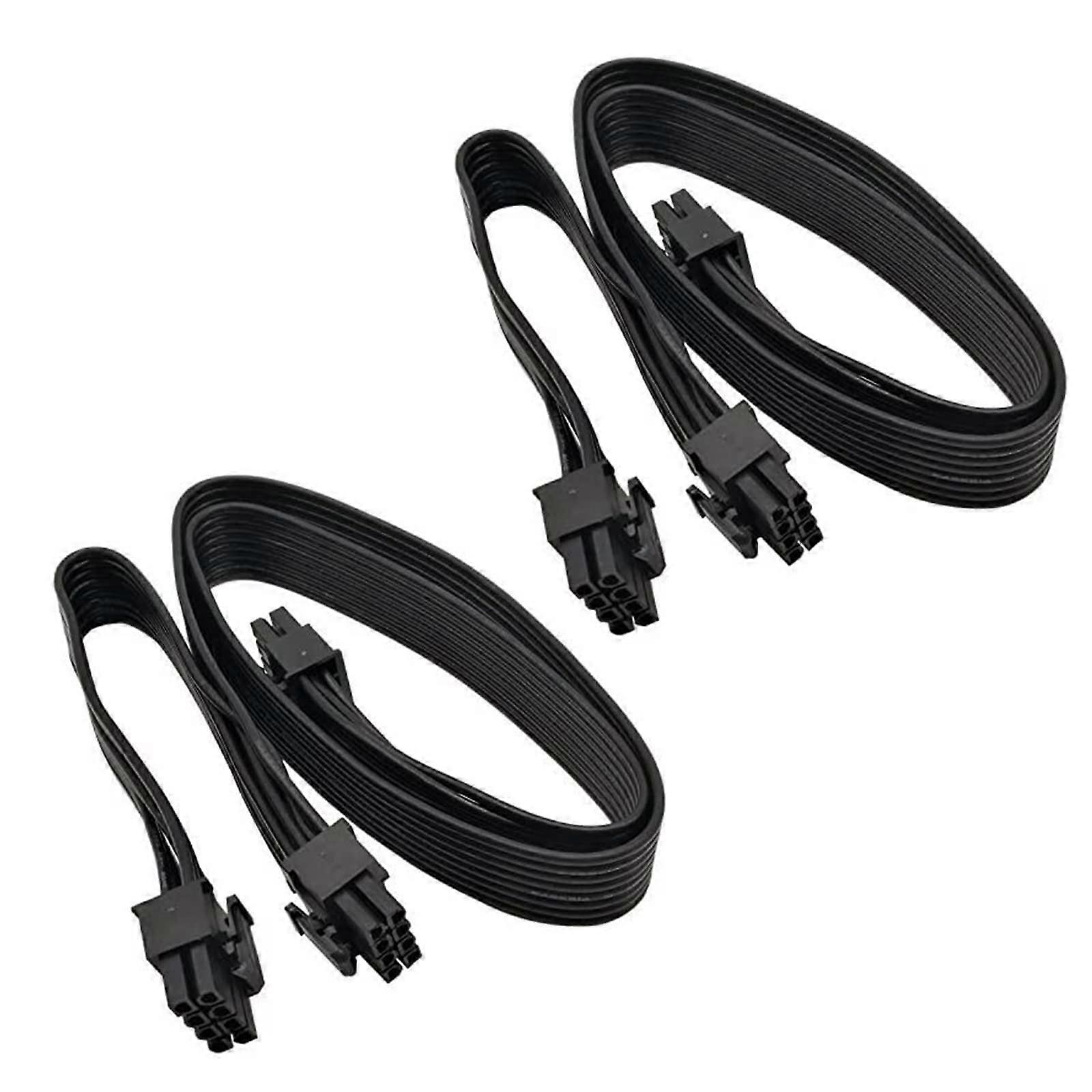 2pcs CPU ATX 8 Pin Stecker auf Dual PCIe 2X 8 Pin (6 + 2) Stecker Netzkabel für modulare Stromversorgung (60cm + 20cm)