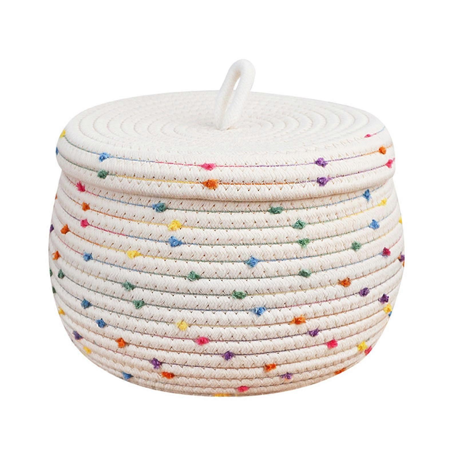 Good Woven Cotton Line Storage Basket Handmade Practical Large Capacity Sundries Basket for Home