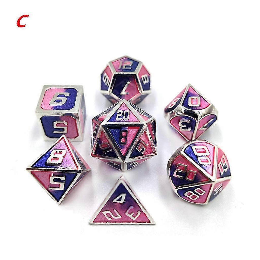 Metal DND Dice 7Pcs Ancient Copper Metal Dice Polyhedral Dice RPG Dice Tabletop