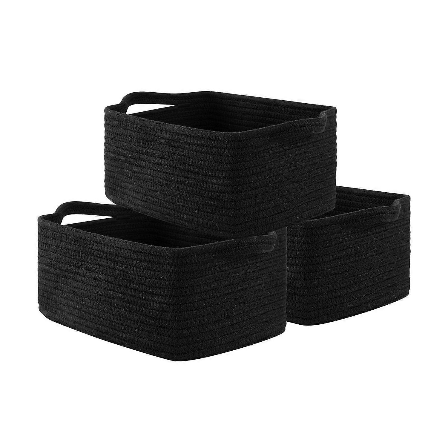 3Pcs Small Storage Baskets with Handle Large Capacity Strong Load-bearing Easy to Clean