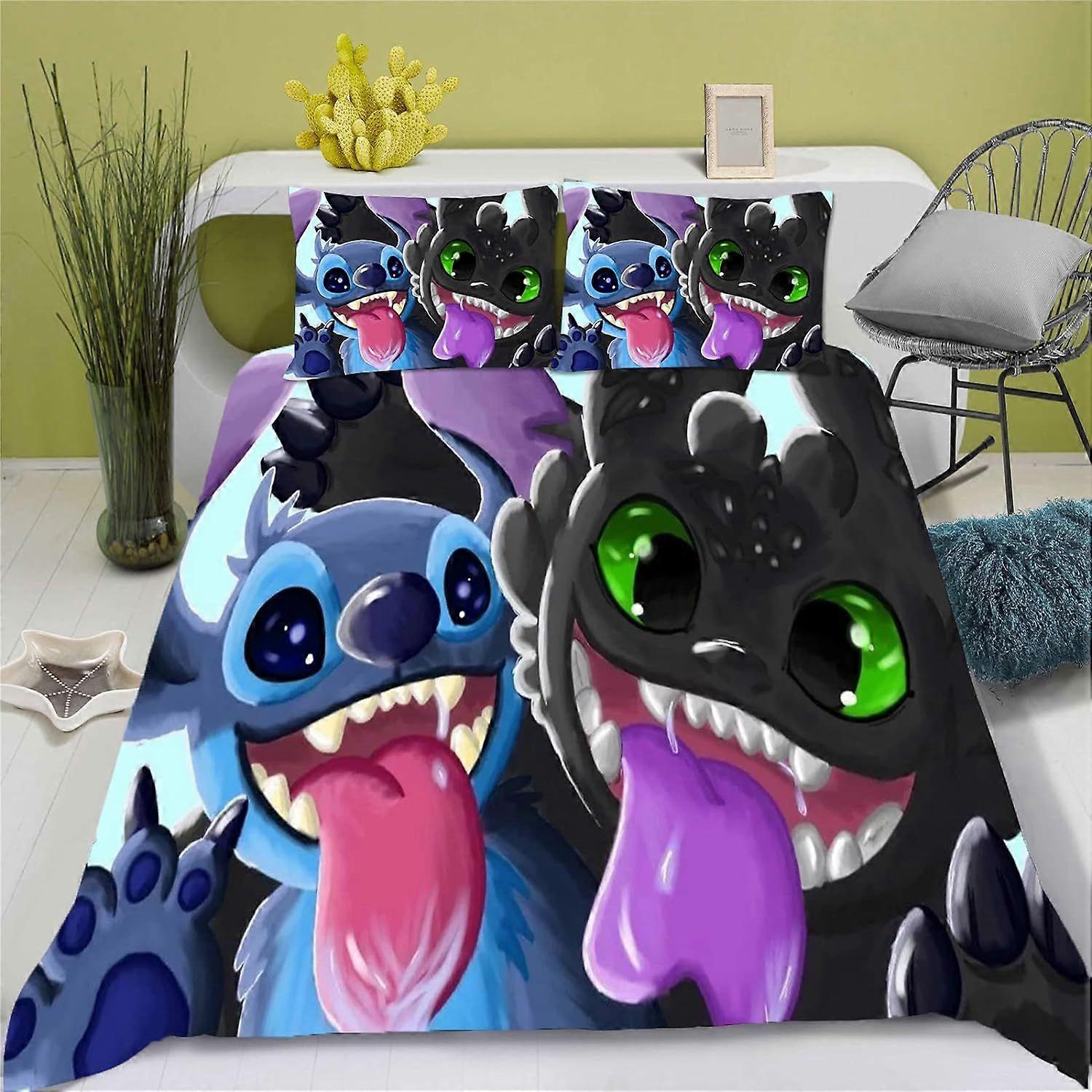 Lilo & Stitch Children's Bedding Set D Cartoon Design Multicolor