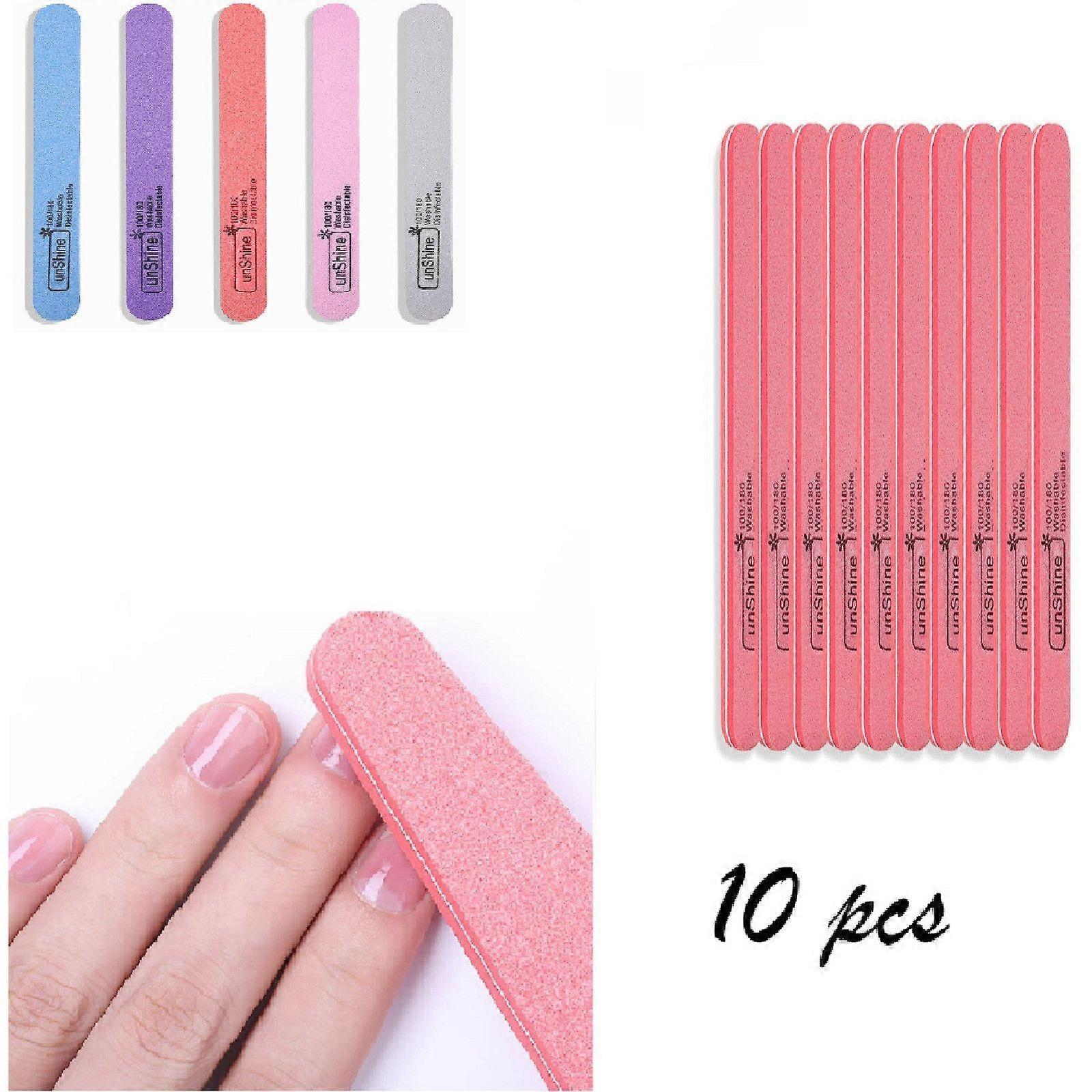 10pcs Nail Tools Nail File Strips Manicure Type Round Sponge Rubbing Double Sides