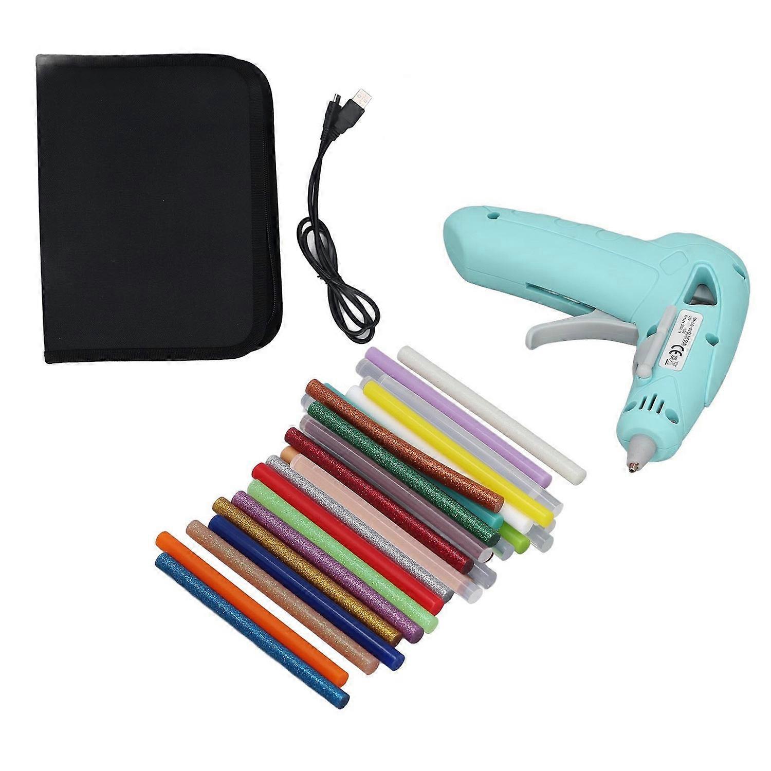 Hot Melt Glue Gun USB Rechargeable Cordless Mini Hot Melt Gun With 30PCS Adhesive Bars Tool Bag and 