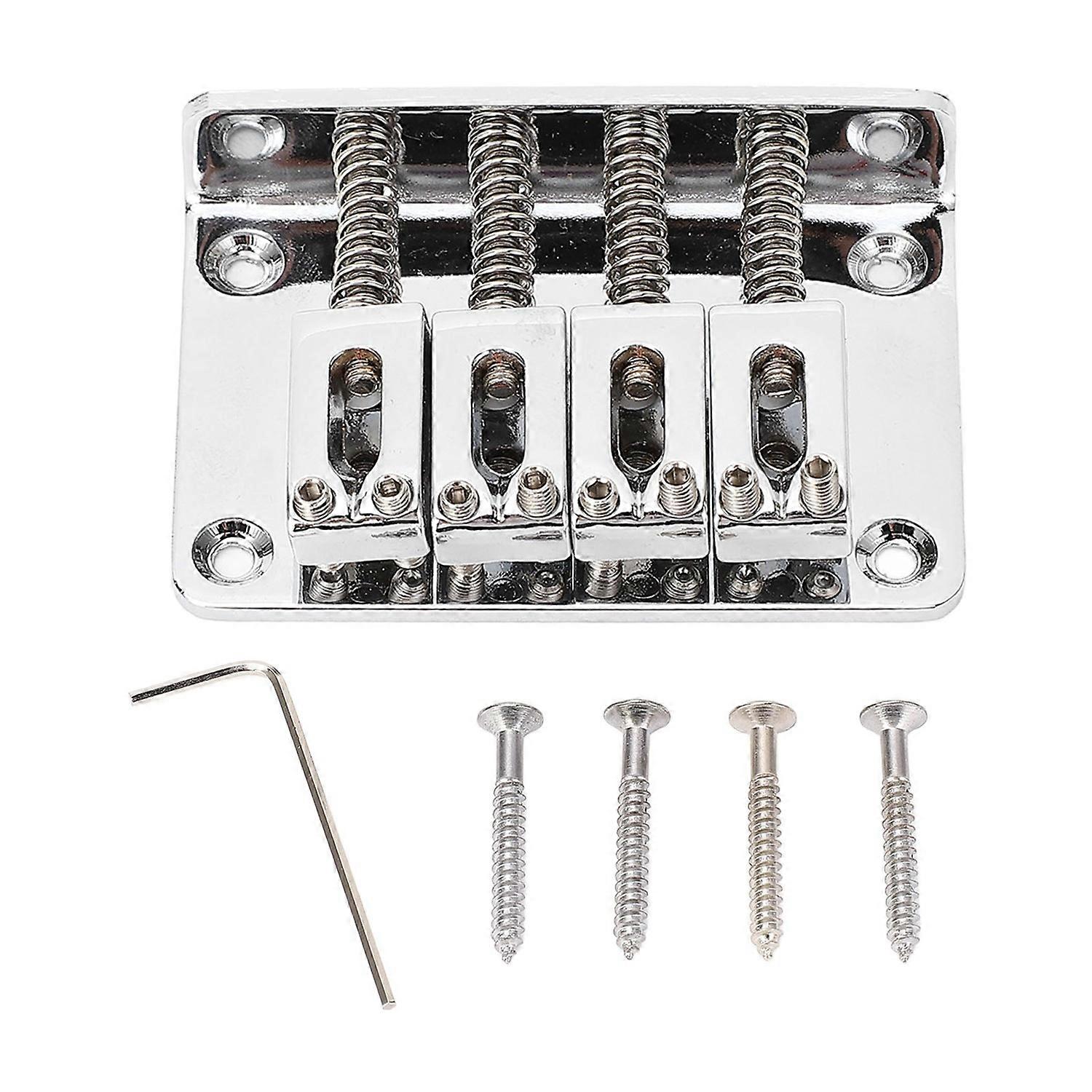 4 String Electric Guitar Bridge Metal Guitar Hardtail Bridge Replacement for Cigar Box 