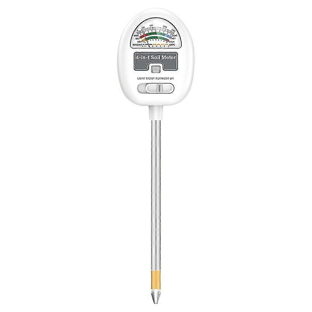 4-in-1 Soil Moisture Meter Soil Ph Meter Soil Water Meter Soil Tester For Moisture For Garden/farm/plants White