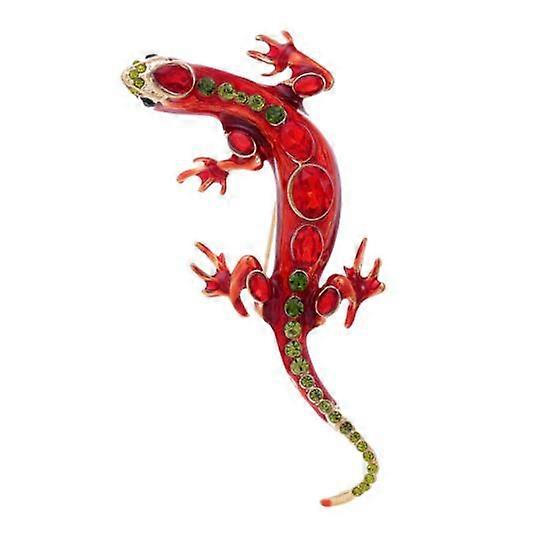 Vintage Reptile-shaped Brooch Exquisite Faux Crystal Pin Animal Shape Men Clothes Badge
