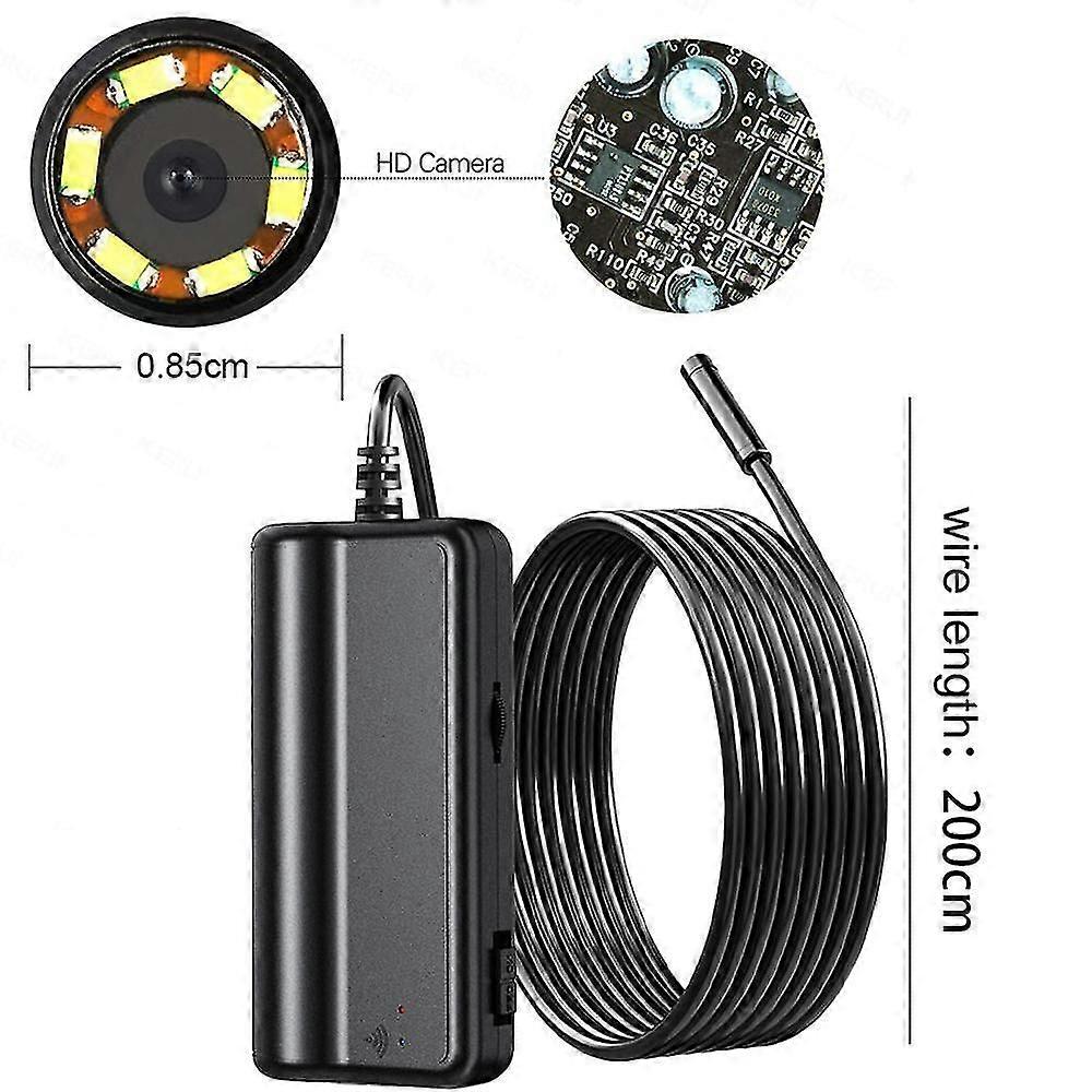 Wireless Endoscope, Ip67 Waterproof Wifi Borescope Inspection 2.0 pixels Hd Snake Camera